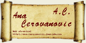 Ana Cerovanović vizit kartica